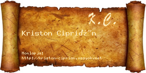Kriston Ciprián névjegykártya